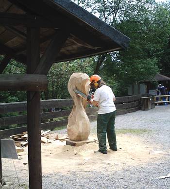 Kunst mit Kettensäge im Wildpark Westerwald